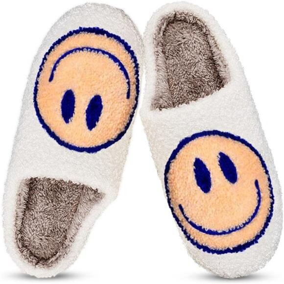 NEW Smile Face Slippers for Women – Retro Happy Face Plush Slippers, Soft & - Picture 7 of 7